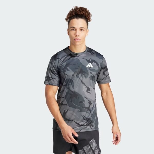 Camiseta Adidas Train Essentials  Hombre Gris Camuflaje Deporte Transpirable